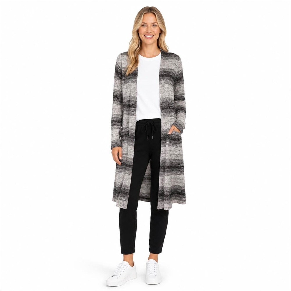 Lularoe Sarah Ombré Striped Duster Cardigan Sweater Size Small